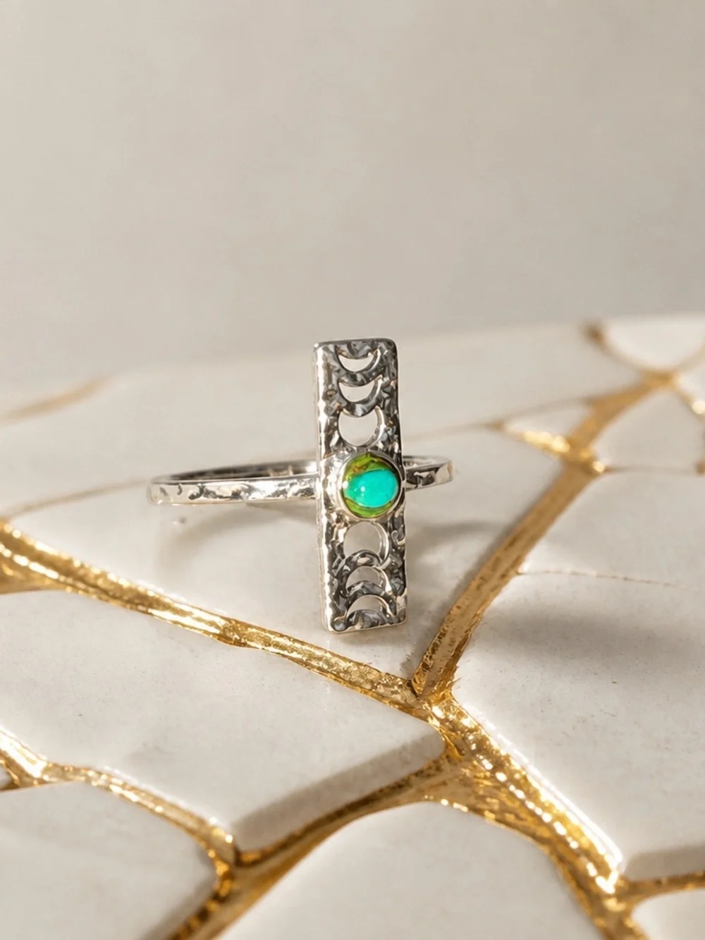 NEW! Phases of the moon turquoise ring
